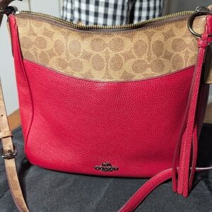 Coach Red and Signature Canvas Crossbody Bag